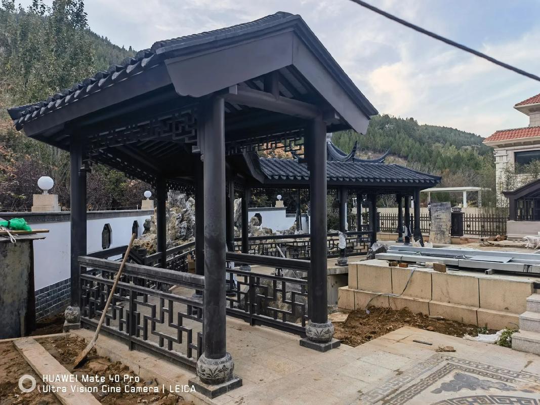 亭子#長廊#仿古建筑 #園林景觀工程 #古建青磚青瓦磚雕